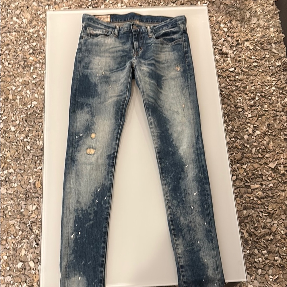 Polo Ralph Lauren Thompson Blue Skinny Distressed Jeans